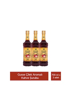 Gusse Çilek Strawberry Aromalı Kokteyl Şurubu 700 Ml X 3 Adet Diğer