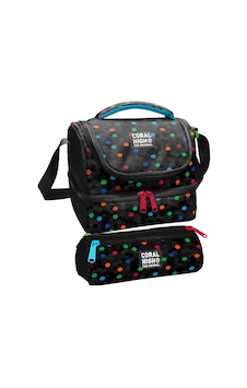 Coral High Erkek Çocuk Siyah Petek Desenli İki Katlı Beslenme Çantası Ve Kalemlik Seti 37204+31010 Coral High Erkek Çocuk Siyah Petek Desenli İki Katlı Beslenme Çantası Ve Kalemlik Seti 37204+31010