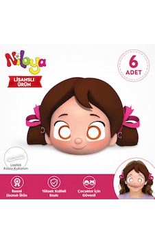 Niloya Lisanslı Parti Maskesi 6'lı Set Lastikli Karton Çocuk Maskesi Doğum Günü Parti Malzemesi Niloya Maske Tüm Yaşlar Niloya Lisanslı Parti Maskesi 6'lı Set Lastikli Karton Çocuk Maskesi Doğum Günü Parti Malzemesi Niloya Maske Tüm Yaşlar