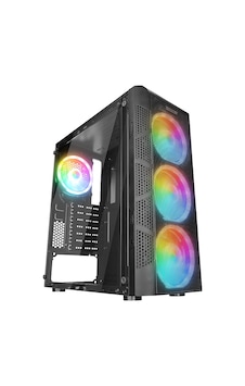 Everest Crest V1 Mesh Temperli Camlı 4x12cm Auto Rgb Fan Atx Mid-t Gaming Oyuncu Kasası
