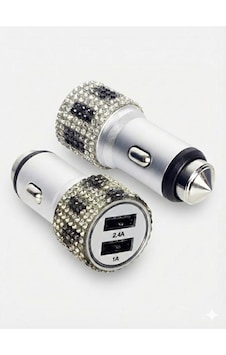 Kristal Taşlı Metal Araç Çakmaklık Şarj Aleti Çift Usb-a Girişli Hızlı Şarj 2.4a 12-24v Leopar Kristal Taşlı Metal Araç Çakmaklık Şarj Aleti Çift Usb-a Girişli Hızlı Şarj 2.4a 12-24v Leopar