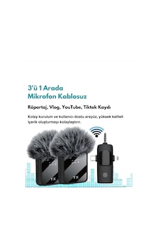 Zenvia F11 Yüksek Kalite Profesyonel 3 In 1 Kablosuz Taşınabilir Yaka Mikrofonu Tüylü Znv2026 Zenvia F11 Yüksek Kalite Profesyonel 3 In 1 Kablosuz Taşınabilir Yaka Mikrofonu Tüylü Znv2026