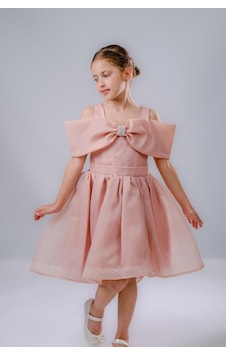 Mnk Baby & Kids Kız Çocuk Taş Fiyonklu İsalon Elbise M00763 Pudra Mnk Baby & Kids Kız Çocuk Taş Fiyonklu İsalon Elbise M00763 Pudra