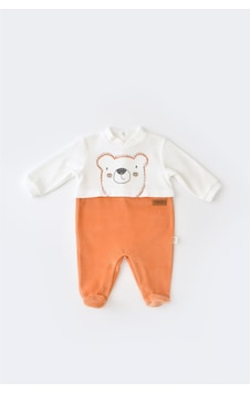 BabyCosy Baby Cosy Teddy Kadife Ayaklı Tulum - CSYK6012 - Rebebe BabyCosy Baby Cosy Teddy Kadife Ayaklı Tulum - CSYK6012 - Rebebe