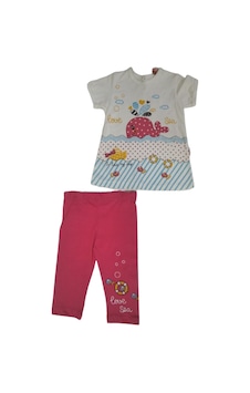Büyümüş Baby Kids Kız Bebek Alt Üst Takım Beyaz Balık Figürlü Beyaz