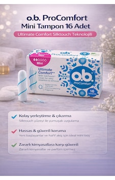 O.b. Procomfort Mini Tampon 16lı 1 Paket Ultimate Comfort Silktouch Teknolojili O.b. Procomfort Mini Tampon 16lı 1 Paket Ultimate Comfort Silktouch Teknolojili