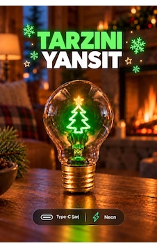 Çam Ağacı Neon Dekoratif Masa Lambası Ampul Şeklinde Yeni Nesil Aydınlatma Yılbaşı Aydınlatma Çok Renkli Çam Ağacı Neon Dekoratif Masa Lambası Ampul Şeklinde Yeni Nesil Aydınlatma Yılbaşı Aydınlatma Çok Renkli