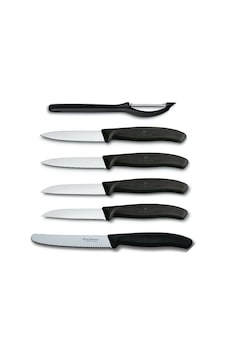 Victorinox 6 Parça Siyah Soyma Bıçak Seti ve Soyacak Siyah Victorinox 6 Parça Siyah Soyma Bıçak Seti ve Soyacak Siyah
