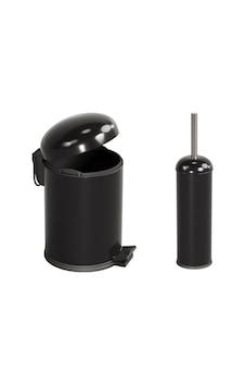 Aqua Bagno Smile Klozet Fırçası + Çöp Kovası 5 Lt -2 Parça Set, Mat Siyah Çok Renkli Aqua Bagno Smile Klozet Fırçası + Çöp Kovası 5 Lt -2 Parça Set, Mat Siyah Çok Renkli