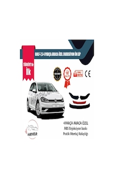 Volkswagen Golf 7.5 Aksesuar Kırmızı 4 Parça Tampon Ek Ön Lip Volkswagen Golf 7.5 Aksesuar Kırmızı 4 Parça Tampon Ek Ön Lip