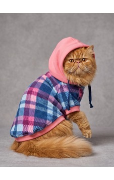 Marshmellow Kapşonlu Polar Ceket Sıcak Tutan Yumuşak Kedi Kıyafeti