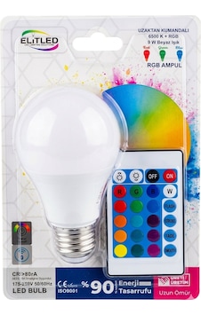 2 Adet 16 Renk 6500k+rgb+9w Kumandalı Rgb Ampül 2 Adet 16 Renk 6500k+rgb+9w Kumandalı Rgb Ampül