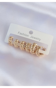 Pirinç Gold Renk Minimal Tırtıklı Küpe Seti Tj-bkp8990 Tdrtr Pirinç Gold Renk Minimal Tırtıklı Küpe Seti Tj-bkp8990 Tdrtr