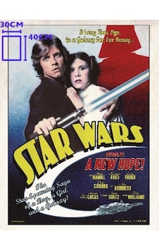 Star Wars Luke And Leia Color Glass Poster