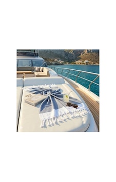 Premium%100 Pamuk Battal Boy Peştemal 100x180 Cm Lüks Plaj Havlusu, Hızlı Kuruyan Kum Tutmaz Şezlong Havlusu, Hafif Seyahat İçin İdeal 1, Navi Lacivet Açık Bej