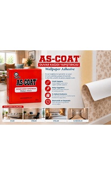 As-coat Duvar Kağıdı Yapıştırıcısı 250 Gr Duvar Kağıdı Tutkalı Selüloz Bazlı As-coat Duvar Kağıdı Yapıştırıcısı 250 Gr Duvar Kağıdı Tutkalı Selüloz Bazlı