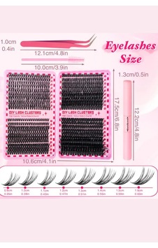 800 Parça Kendin Yap Kirpik Seti 9-16mm Küme Kirpikler, Cımbız, Fırça Ve Yapıştırıcı İle Birlikte 800 Parça Kendin Yap Kirpik Seti 9-16mm Küme Kirpikler, Cımbız, Fırça Ve Yapıştırıcı İle Birlikte