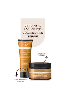 Yoon 2'li Tuzsuz Şampuan & Saç Maskesi, Hyaluronik Asit, Keratin, Kolajen ve Biotin İçerir