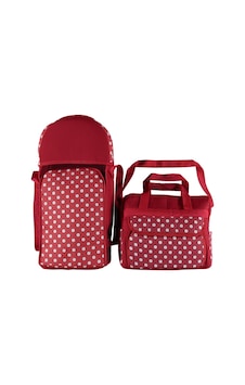 ŞMTSTYLE Bebek Bakım Çantası ve Portbebe, Kırmızı Puantiyeli İkili Taşıma Seti ŞMTSTYLE Bebek Bakım Çantası ve Portbebe, Kırmızı Puantiyeli İkili Taşıma Seti