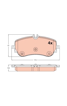 Fren Balatası Arka Volkswagen Amarok Transporter T7 2015 Volkswagen Crafter 06 2016