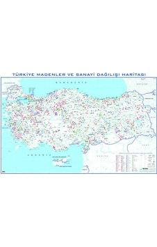 Türkiye Madenler ve Sanayi Dağılışı Haritası 80X135CM Türkiye Madenler ve Sanayi Dağılışı Haritası 80X135CM