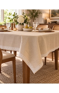 Linen Keten Masa Örtüsü Krem- 160 260-7823 Linen Keten Masa Örtüsü Krem- 160 260-7823