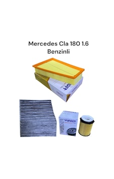 Mercedes Cla 180 1.6 Benzinli Filtre Bakım Seti 2013-2019 3'lü Set Mercedes Cla 180 1.6 Benzinli Filtre Bakım Seti 2013-2019 3'lü Set
