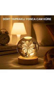 Usb Bağlantılı Yonca Bitkili Cam Küre Ahşap Altlıklı Dekoratif Lamba 38574681 Usb Bağlantılı Yonca Bitkili Cam Küre Ahşap Altlıklı Dekoratif Lamba 38574681