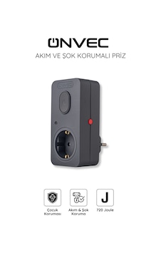 Onvec Basic Anahtarlı Akım Ve Şok Korumalı Priz 720 Joule Antrasit Gri Yok Onvec Basic Anahtarlı Akım Ve Şok Korumalı Priz 720 Joule Antrasit Gri Yok