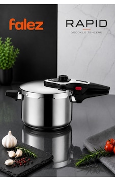 Falez Rapid Düdüklü Tencere 8 Litre Çelik Falez Rapid Düdüklü Tencere 8 Litre Çelik