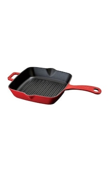Lava Grill Tava 20 x 20 CM Metal Saplı Kırmızı Lava Grill Tava 20 x 20 CM Metal Saplı Kırmızı