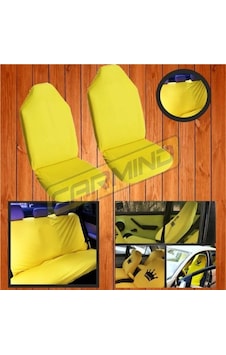Carmind Sarı Ön Arka Takım Penye Servis Kılıfı
