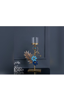 Metal Büyük Yaprak Şamdan-40 Cm Gold Metal Büyük Yaprak Şamdan-40 Cm Gold