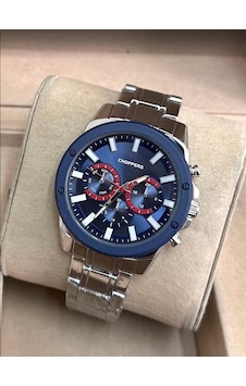 Gümüş Renk Kaplama Çelik Kordonlu Parlak Vıp Model Yuvarlak Spor Kadran Erkek Saati Sportif Şıklık Gümüş - Lacivert Gümüş Renk Kaplama Çelik Kordonlu Parlak Vıp Model Yuvarlak Spor Kadran Erkek Saati Sportif Şıklık Gümüş - Lacivert