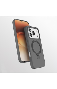 Honor 600 Pro 5g Kılıf M-safe Şarj Özellikli Standlı Zore Samara Kapak - Titanyum-gri Honor 600 Pro 5g Kılıf M-safe Şarj Özellikli Standlı Zore Samara Kapak - Titanyum-gri