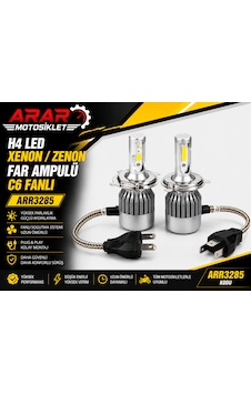 H4 Led Xenon-zenon Far Ampul C6 Fanlı Takım-arr3285 2 Adet H4 Led Xenon-zenon Far Ampul C6 Fanlı Takım-arr3285 2 Adet