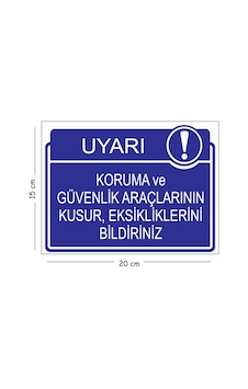 Metal Koruma Ve Güvenlik Araçlarının Kusur Eksikliklerini Bildirini 15x20 Cm Uyarı İş Güvenliği Lev Metal Koruma Ve Güvenlik Araçlarının Kusur Eksikliklerini Bildirini 15x20 Cm Uyarı İş Güvenliği Lev