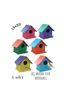 Ncy Ahşap Kuş Yuvası Kuş Evi Dış Mekan Suya Dayanıklı 6 Adet 15 x 15 x 20 CM Ncy Ahşap Kuş Yuvası Kuş Evi Dış Mekan Suya Dayanıklı 6 Adet 15 x 15 x 20 CM
