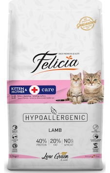 Felicia Kitten & Mother Kuzu Etli Düşük Tahıllı Yavru Kedi Maması 12 KG