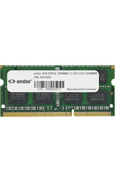 Andor A3L16S4 4 GB DDR3L 1600 MHz SODIMM Dizüstü Ram Andor A3L16S4 4 GB DDR3L 1600 MHz SODIMM Dizüstü Ram