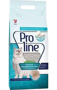 Proline Süper Topaklanan İnce Taneli Marsilya Sabunu Kokulu Bentonit Kedi Kumu 20 L