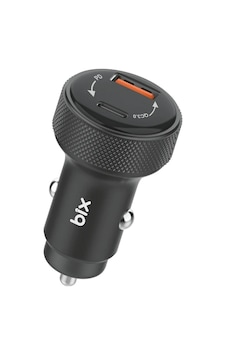 Bix Bxacp48w 48w Çift Portlu Type-c Ve Usb-a Dijital Göstergeli Araç İçi Hızlı Şarj Cihazı Siyah Bix Bxacp48w 48w Çift Portlu Type-c Ve Usb-a Dijital Göstergeli Araç İçi Hızlı Şarj Cihazı Siyah
