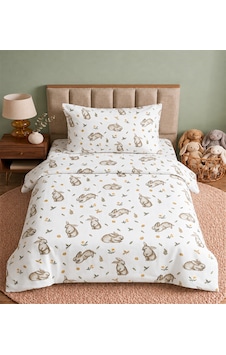 More Home Müslin Bebek Nevresim Takımı %100 Pamuk Tavşan Desenli Bej Çok Renkli More Home Müslin Bebek Nevresim Takımı %100 Pamuk Tavşan Desenli Bej Çok Renkli