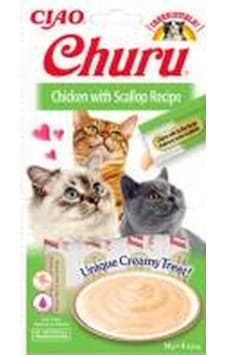 Ciao Churu Cream Tavuklu ve Deniz Taraklı Kedi Ödül Kreması 4 x 14 G Ciao Churu Cream Tavuklu ve Deniz Taraklı Kedi Ödül Kreması 4 x 14 G