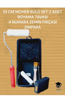 10 Cm Moher Rulo Set 2 Adet Boyama Tavası 4 Numara Zemin Fırçası Zımpara Boyama Seti 10 Cm Moher Rulo Set 2 Adet Boyama Tavası 4 Numara Zemin Fırçası Zımpara Boyama Seti