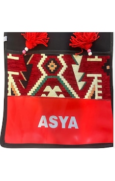 Heybe Orta Boy 32x90cm Modifiye Deri+kilim Asya - Universal