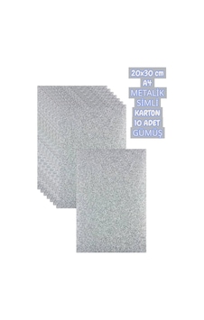 20x30 Cm A4 Metalik Simli Karton 10 Adet Gümüş 20x30 Cm A4 Metalik Simli Karton 10 Adet Gümüş