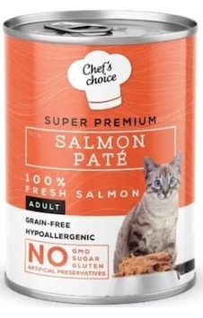 Chef's Choice Somonlu Tahılsız Yetişkin Kedi Konservesi 400 Gr Chef's Choice Somonlu Tahılsız Yetişkin Kedi Konservesi 400 Gr