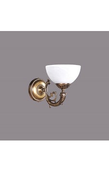 Mylights Döküm Rusrik Antik Otantik Aplik Opla Beyaz Camlı Ap Beyaz