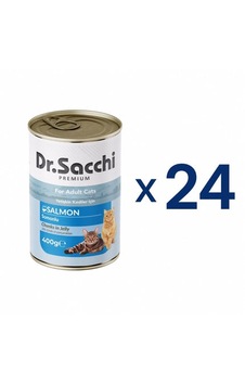 Dr. Sacchi Delicious Somonlu Yetişkin Kedi Konservesi 400 G 24 Adet Dr. Sacchi Delicious Somonlu Yetişkin Kedi Konservesi 400 G 24 Adet